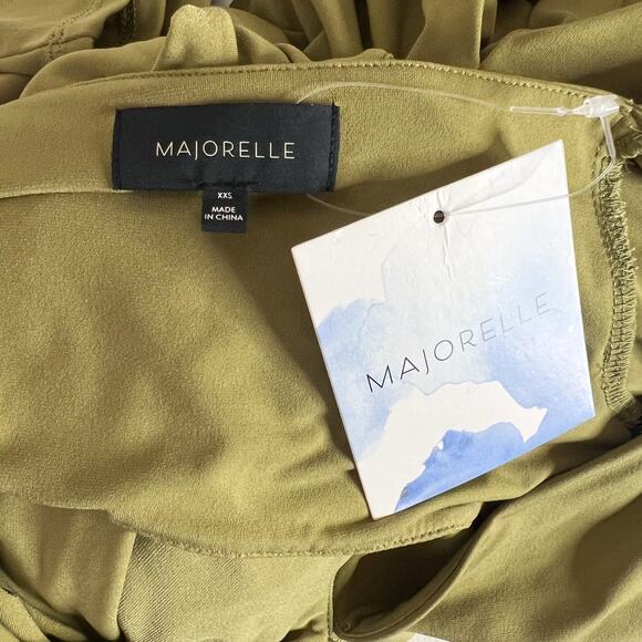 NEW Majorelle | Revolve Darla Olive Green Cut Out Tie Ruched Sexy Midi Dress XXS - Picture 8 of 11